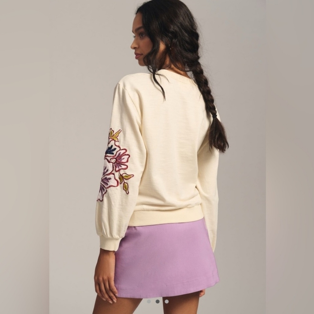 Anthropologie Appliqué Sweatshirt, MED - Picture 2 of 8